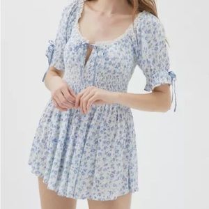 Urban Outfitters Laura Floral Ruffle Romper